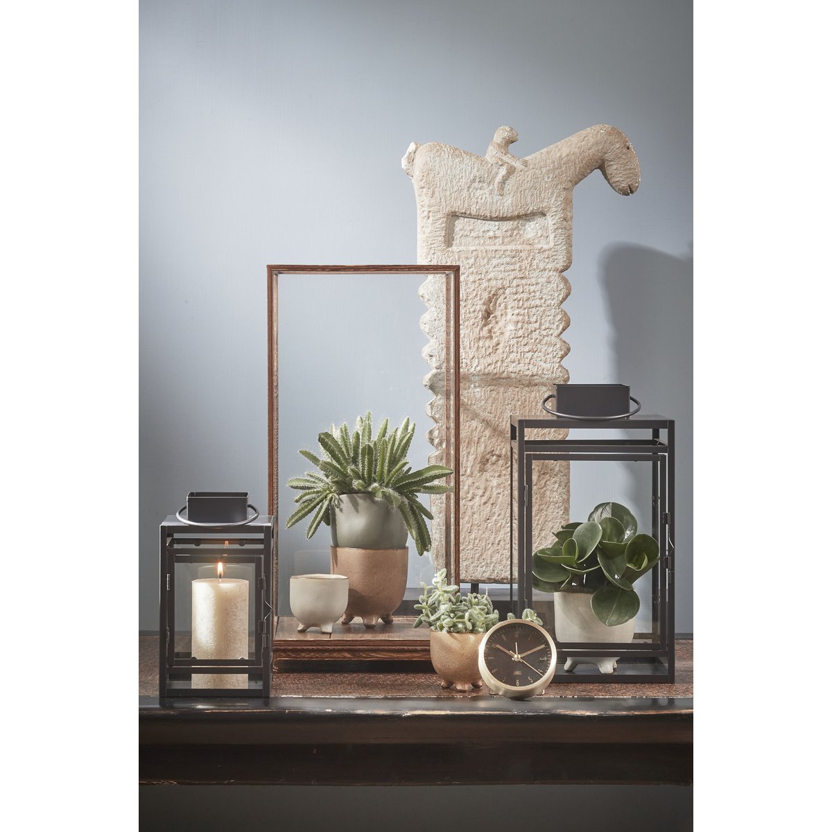 Storm Lantaarn - L20 x B19 x H36 cm - Zwart - Afbeelding 5