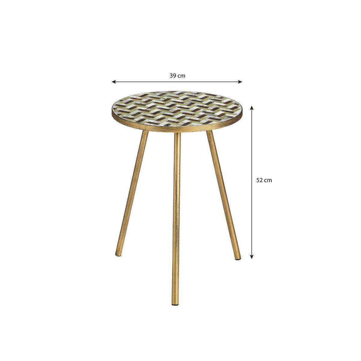 Alanza Bijzettafel Buiten - H52 x Ø39 cm - Metaal - Groen - Afbeelding 4