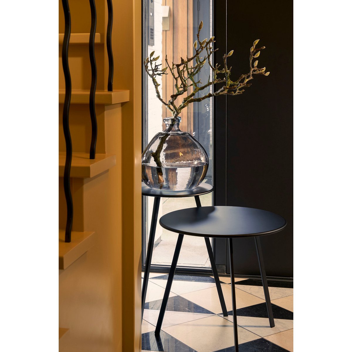 Seatle Bijzettafel voor Buiten - H58 x Ø38 cm - Metaal - Zwart - Afbeelding 4