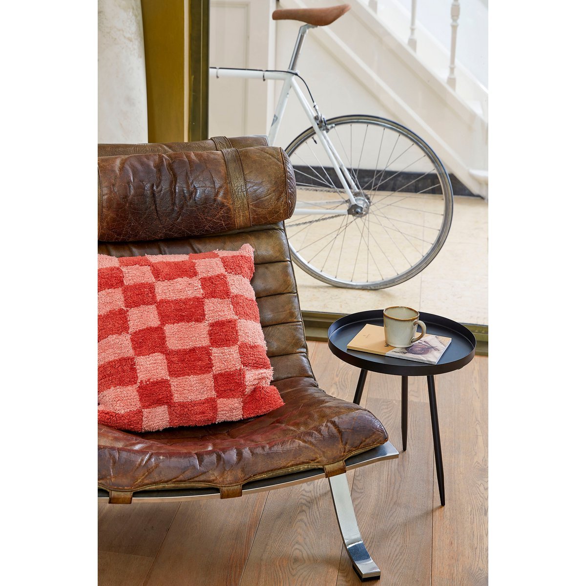 Flores Bijzettafel - H38 x Ø34 cm - Metaal - Zwart - Afbeelding 4