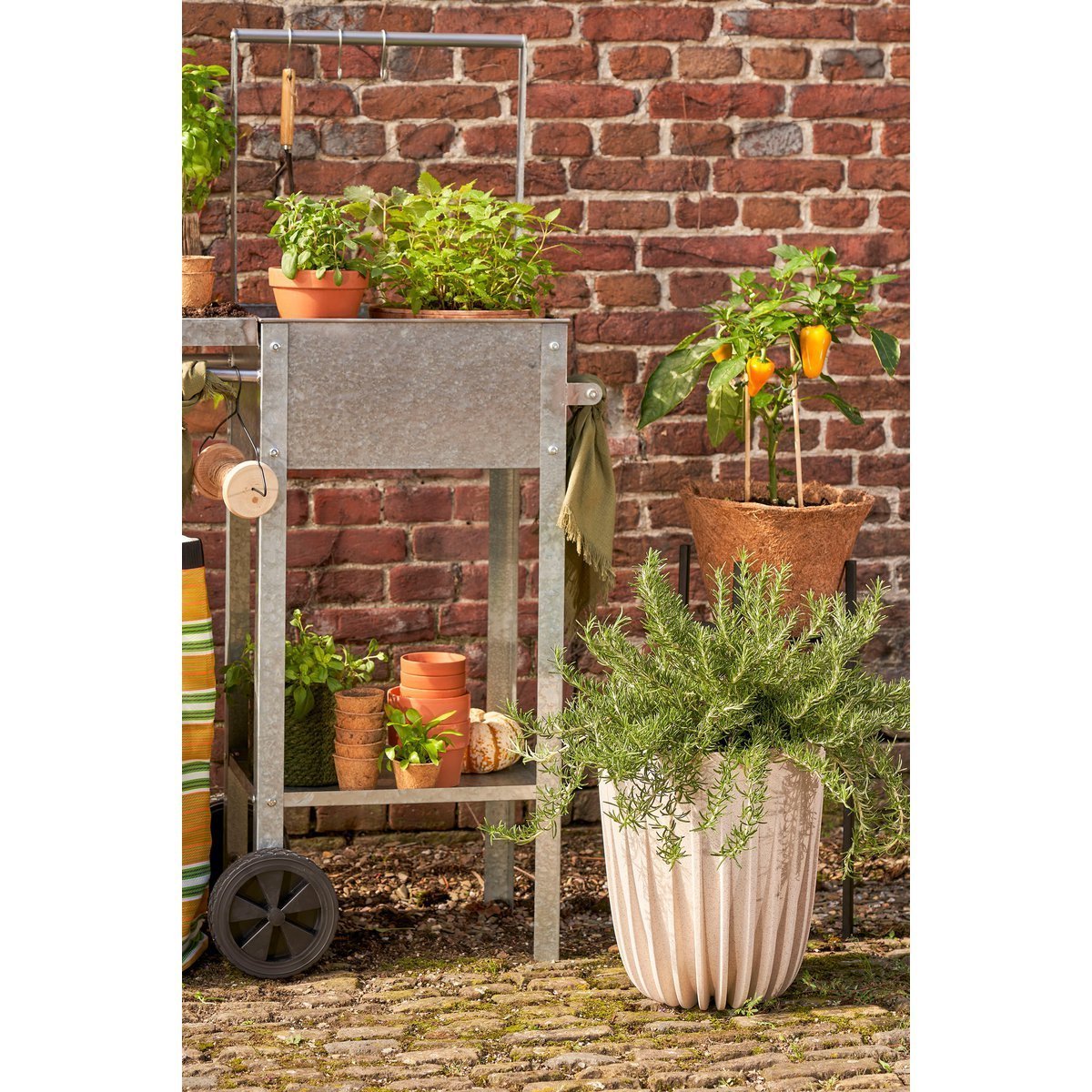 Lungo Bloempot - H36 x Ø30 cm - Polypropyleen - FSC Mix - Off White - Afbeelding 7