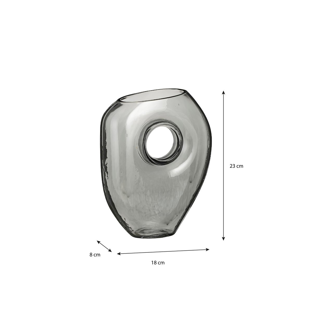 Jay Vaas - L18 x B8 x H23 cm - Glas - Grijs - Afbeelding 5
