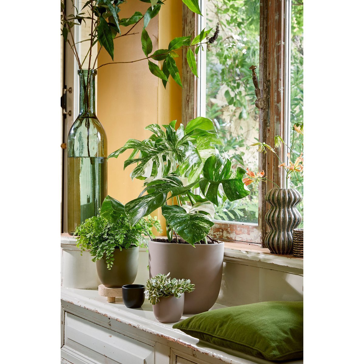 Rioja Fles Vaas - H50 x Ø15 cm - Gerecycled Glas - Groen - Afbeelding 10