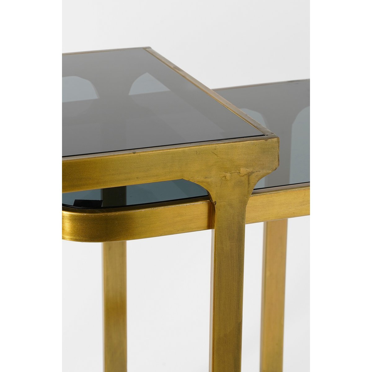 Kevin Bijzettafel - Set van 2 - L48 x B37 x H52 cm - Metaal - Goud - Afbeelding 6