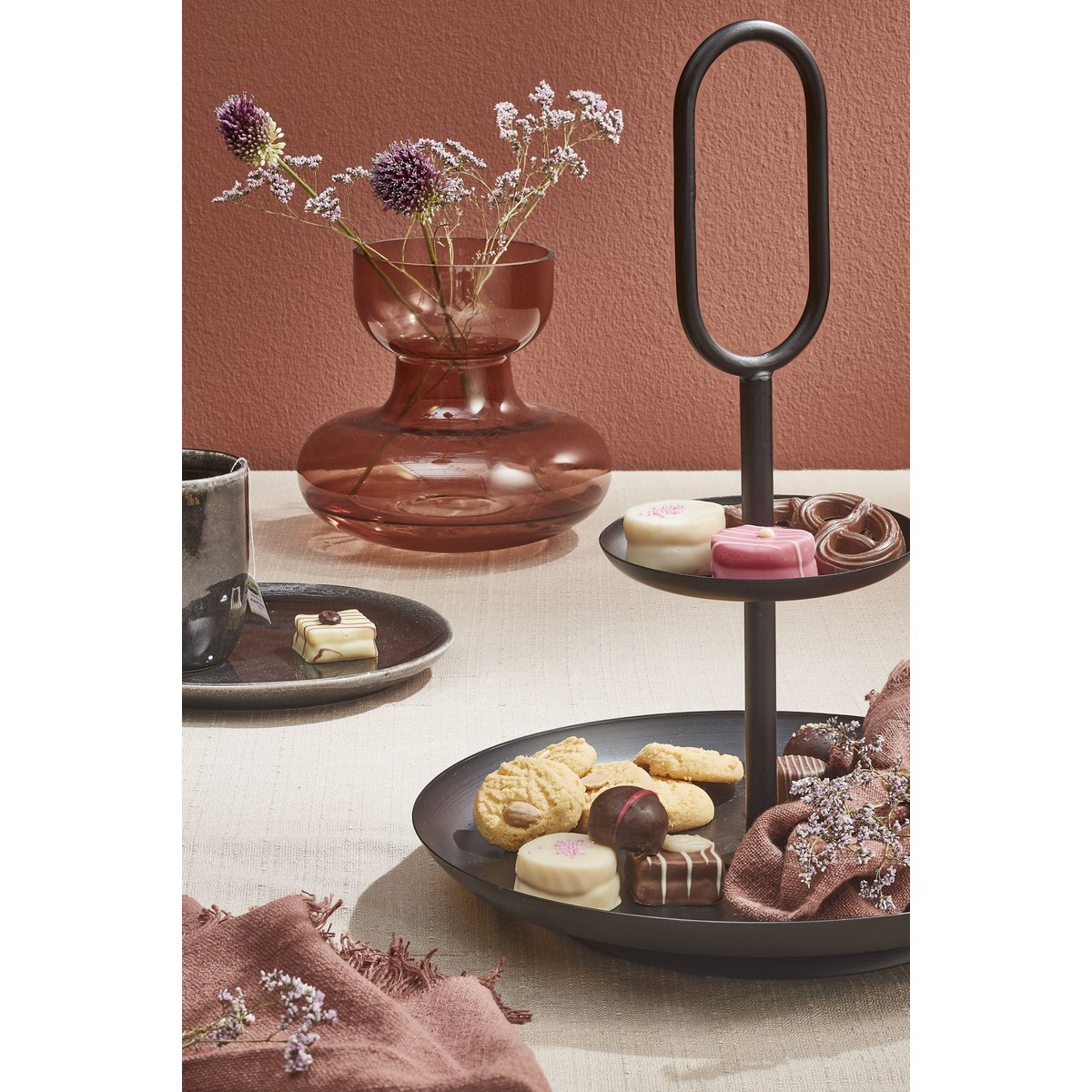 Rama Etagère 2 Laags - H36 x Ø28 cm - Metaal - Zwart - Afbeelding 6