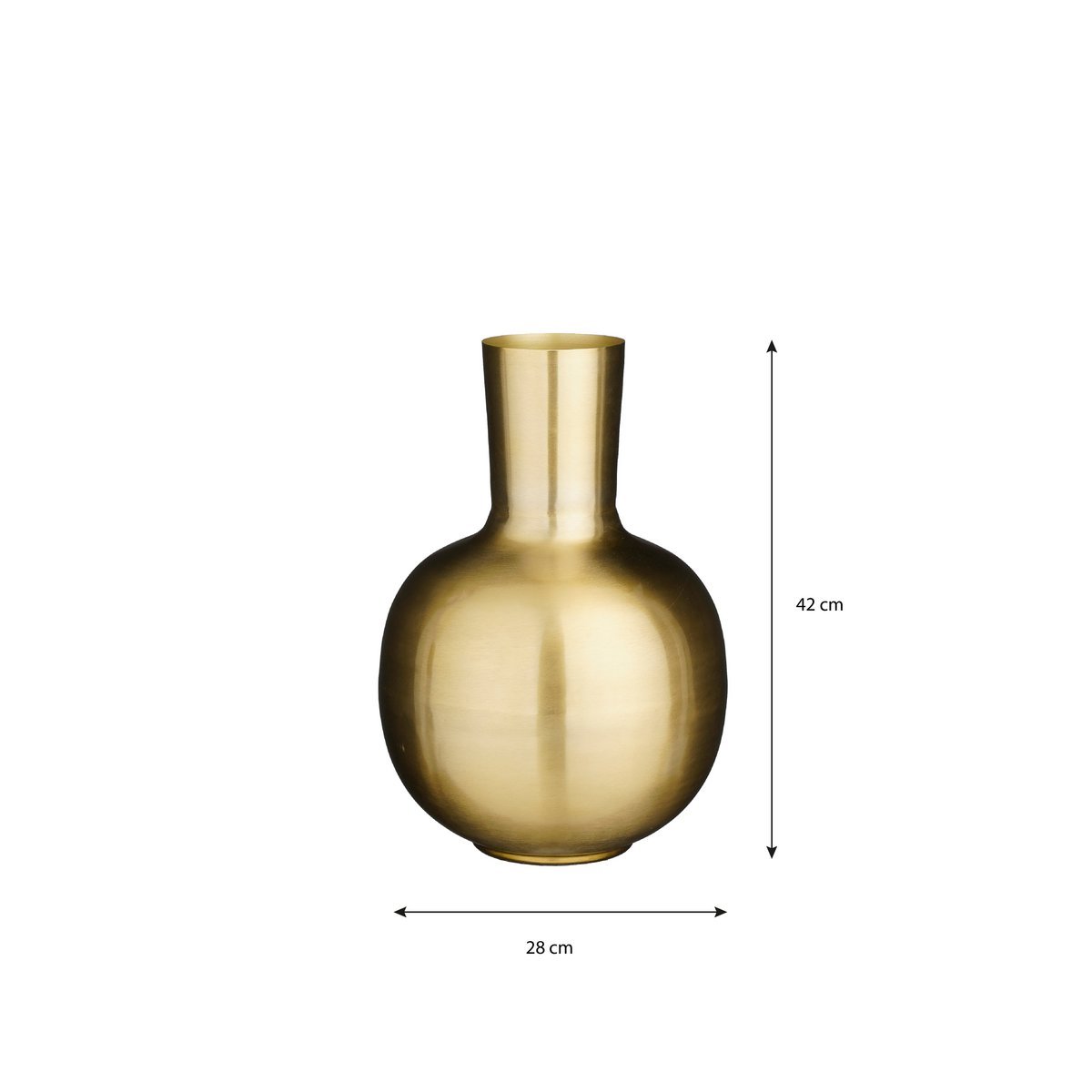 Dara Vaas - H42 x Ø28 cm - Metaal - Goud - Afbeelding 4