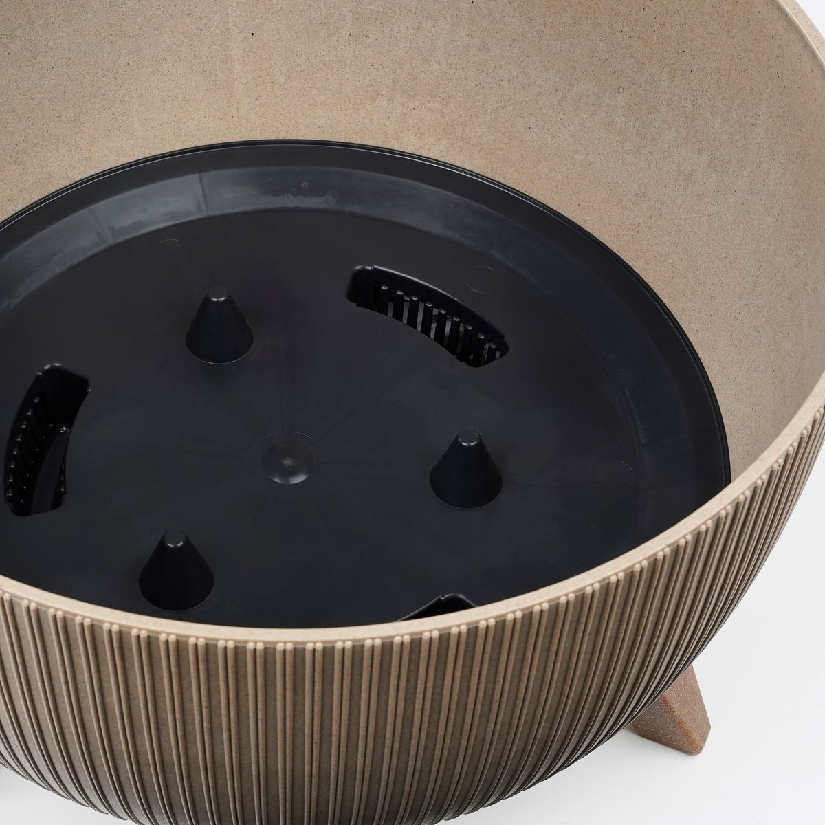 Doppio Bloempot op Poten - H21 x Ø40 cm - Polypropyleen - FSC Mix - Taupe - Afbeelding 4