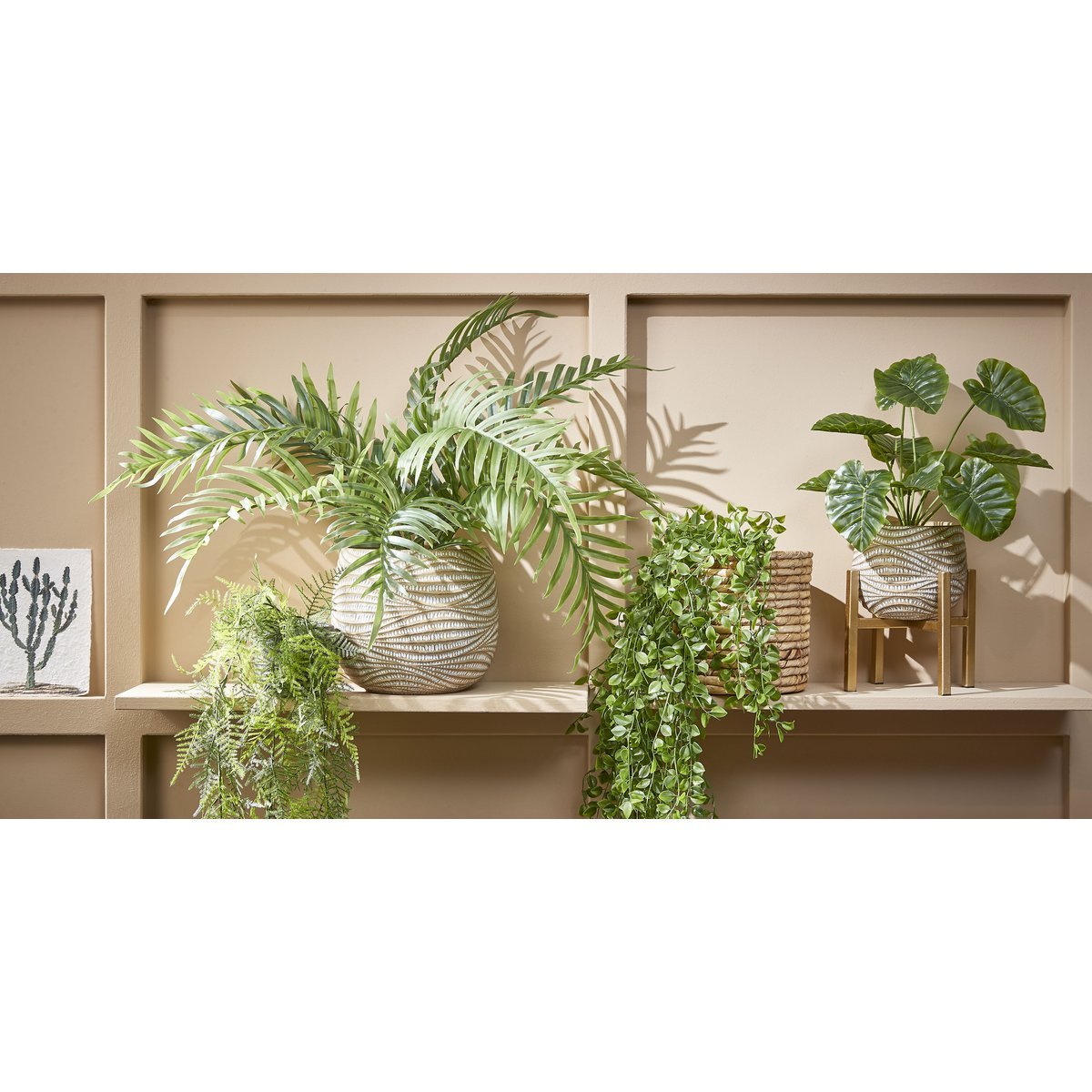 Ficus Kunst Hangplant - H81 cm - Groen - Afbeelding 7