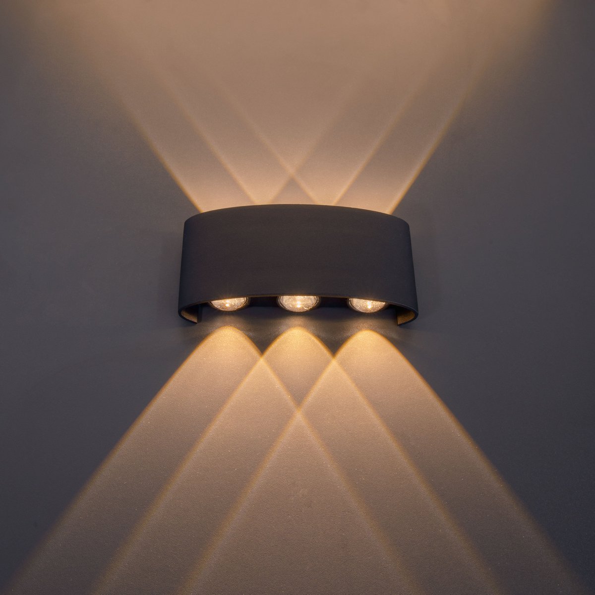 LED Outer Wall Lamp "Auron", gemaakt van metaal in antraciet, met geïntegreerde LED - Afbeelding 8