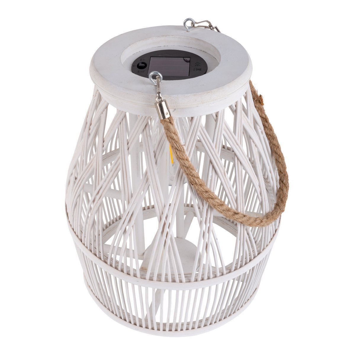 Led Solar Decolor "Korbinian" voor de tuin en het terras gemaakt van hout en rattan in de natuur, zonnelamp 34 cm hoog - Afbeelding 6