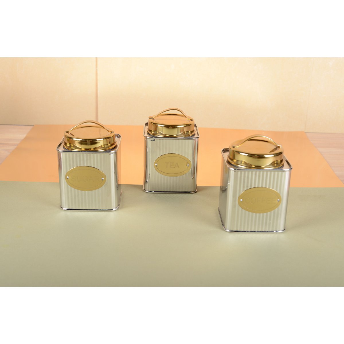 Zilveren en gouden thee doos 10x10x10cm - Afbeelding 3