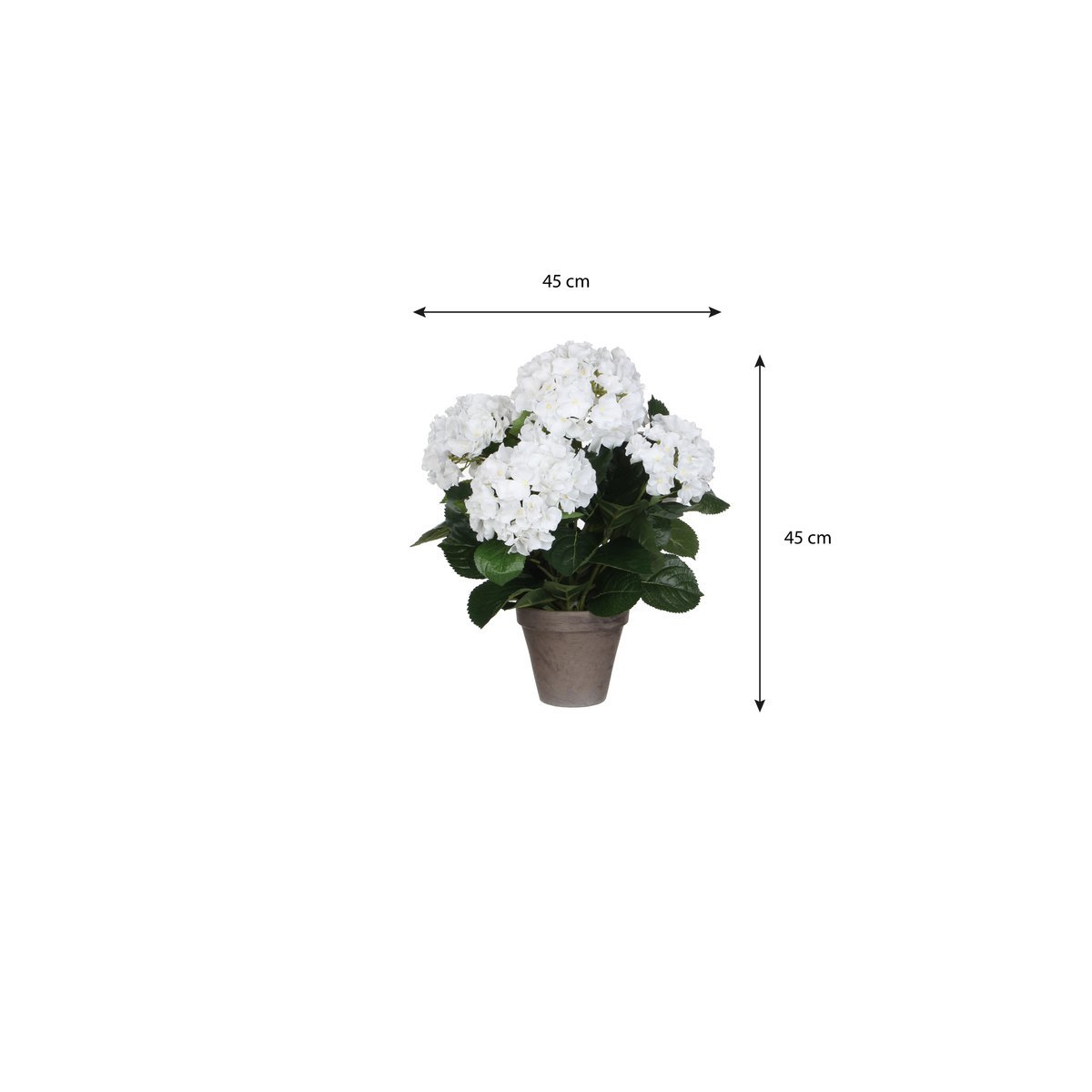 Hortensia Kunstplant in Bloempot Stan - H45 x Ø45 cm - Wit - Afbeelding 5