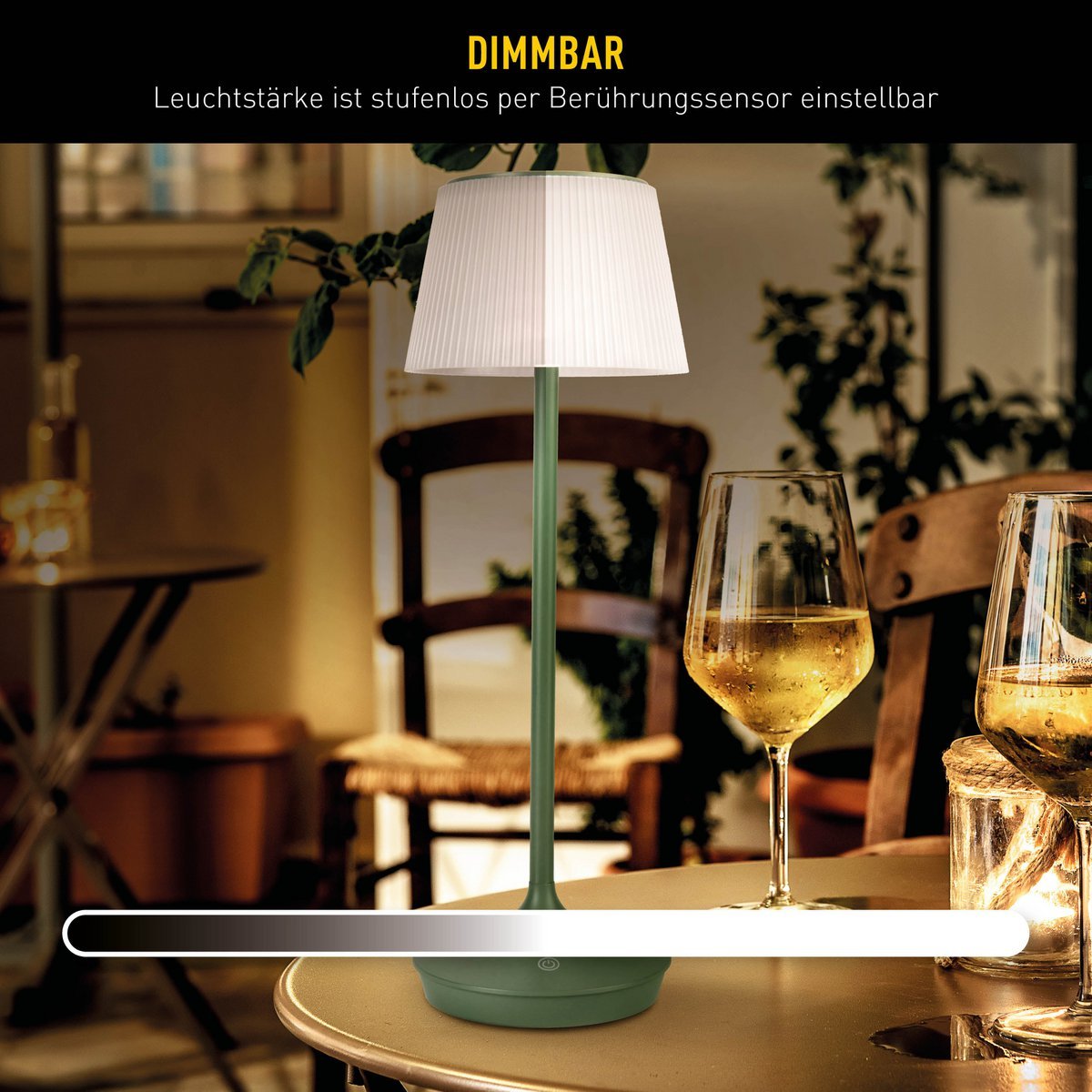 LED -licht "Emmi" voor buiten en binnen, tafellamp gemaakt van metaal en plastic, met stevig gebouwd -in LED's, LED -tafellamp voor balkon, terras, tuin, woonkamer, wintertuin, ca. - Afbeelding 10