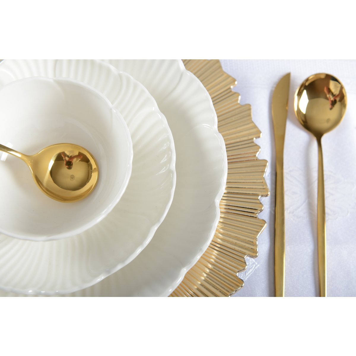 6 Gouden dessert lepels - Afbeelding 3