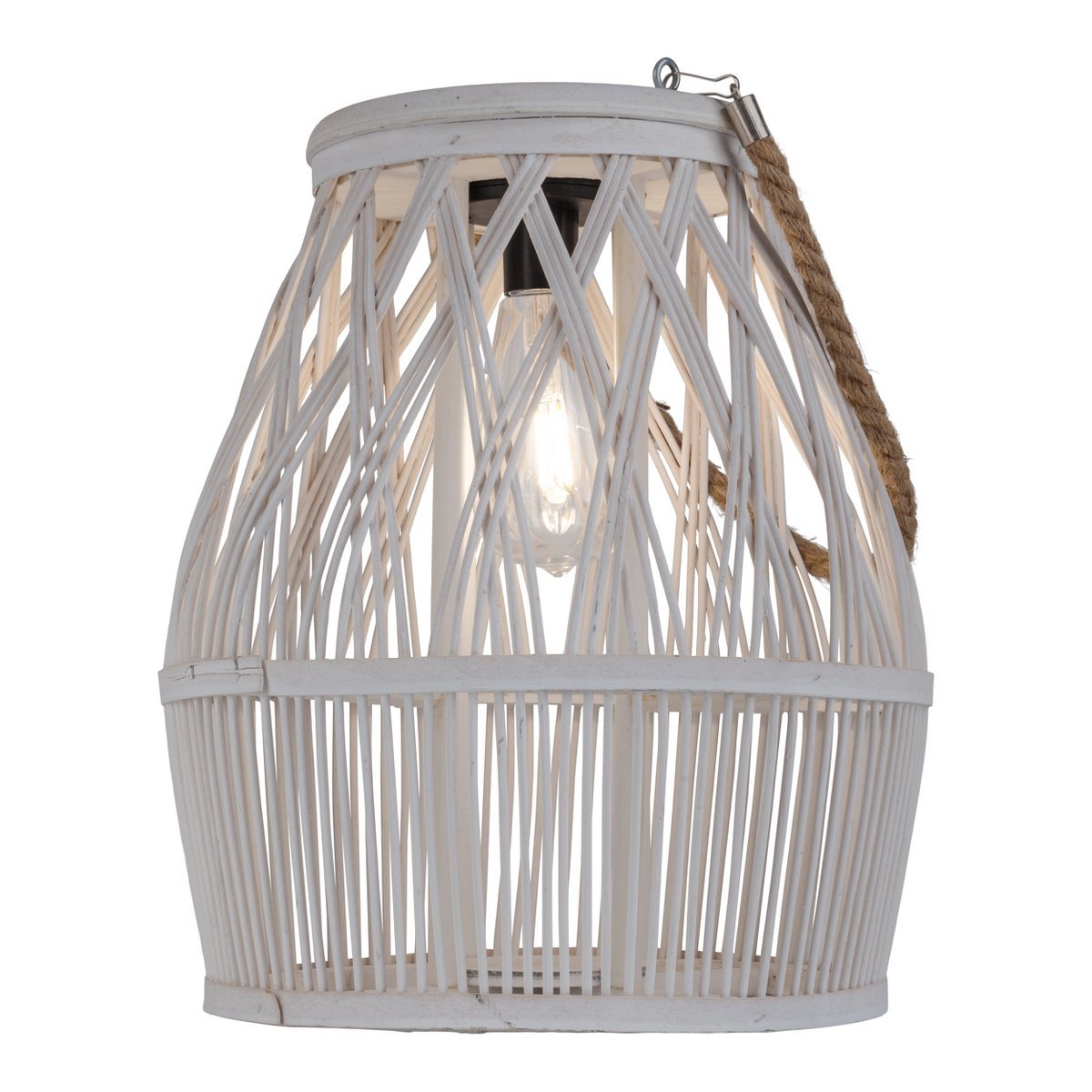 Led Solar Decolor "Korbinian" voor de tuin en het terras gemaakt van hout en rattan in de natuur, zonnelamp 34 cm hoog - Afbeelding 13