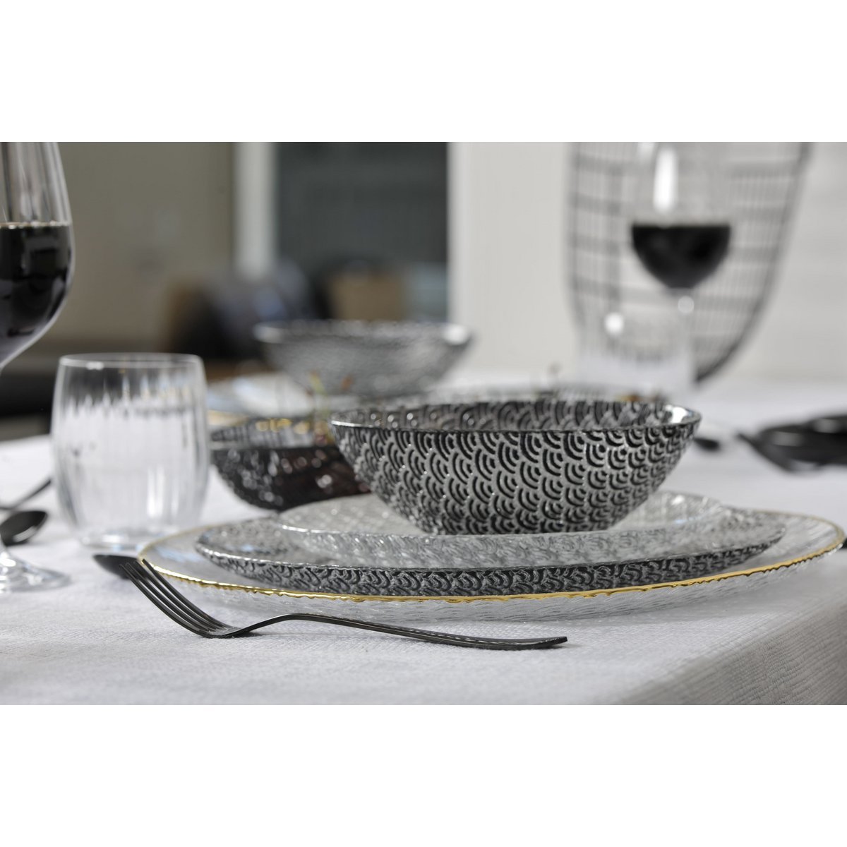 24-delige zwarten bestek set - Afbeelding 4