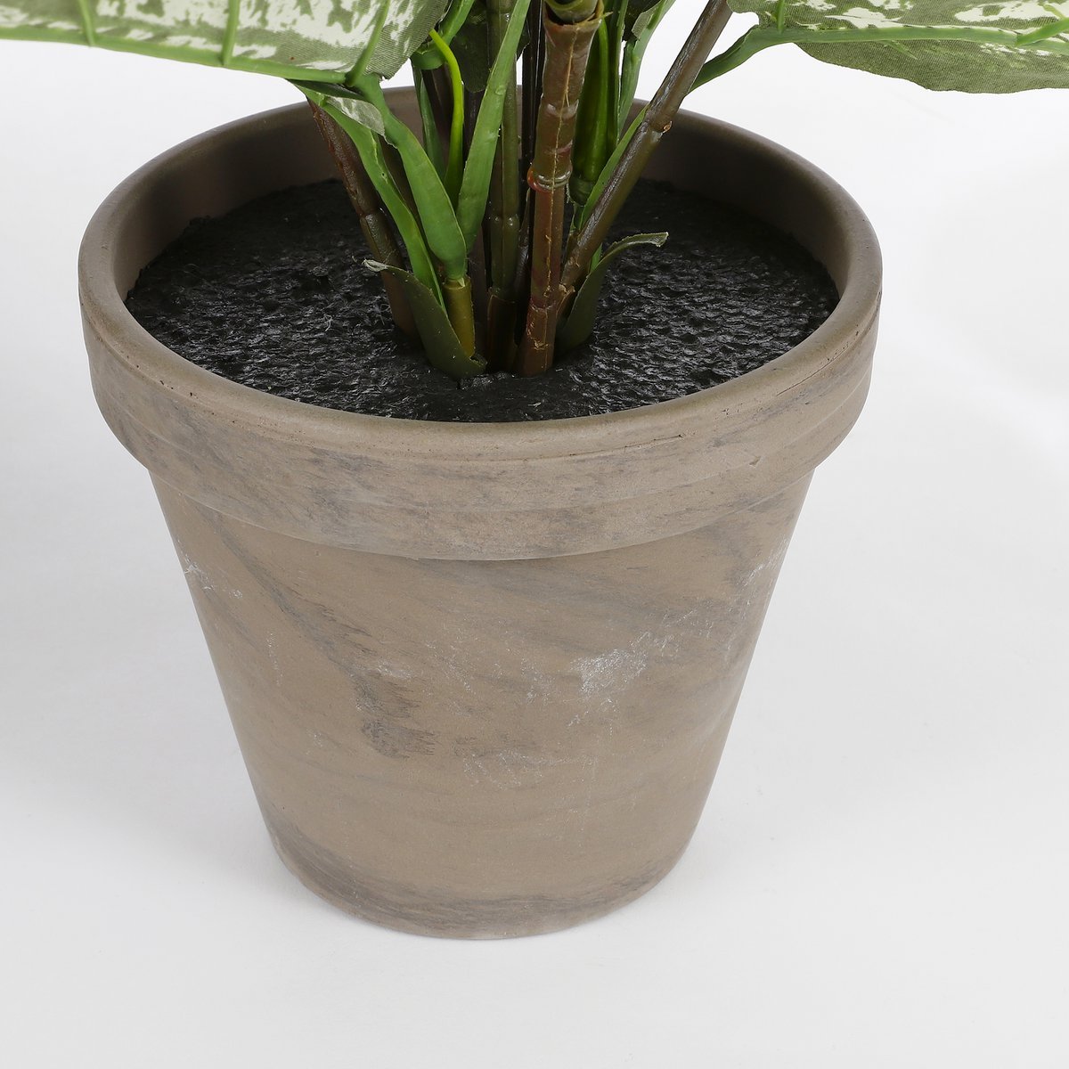 Dieffenbachia Kunstplant in Bloempot Stan - H70 x Ø55 cm - Groen - Afbeelding 3
