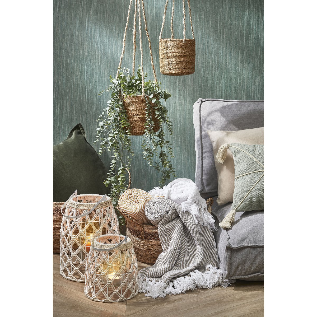 Eucalyptus Kunst Hangplant - H93 cm - Groen - Afbeelding 5