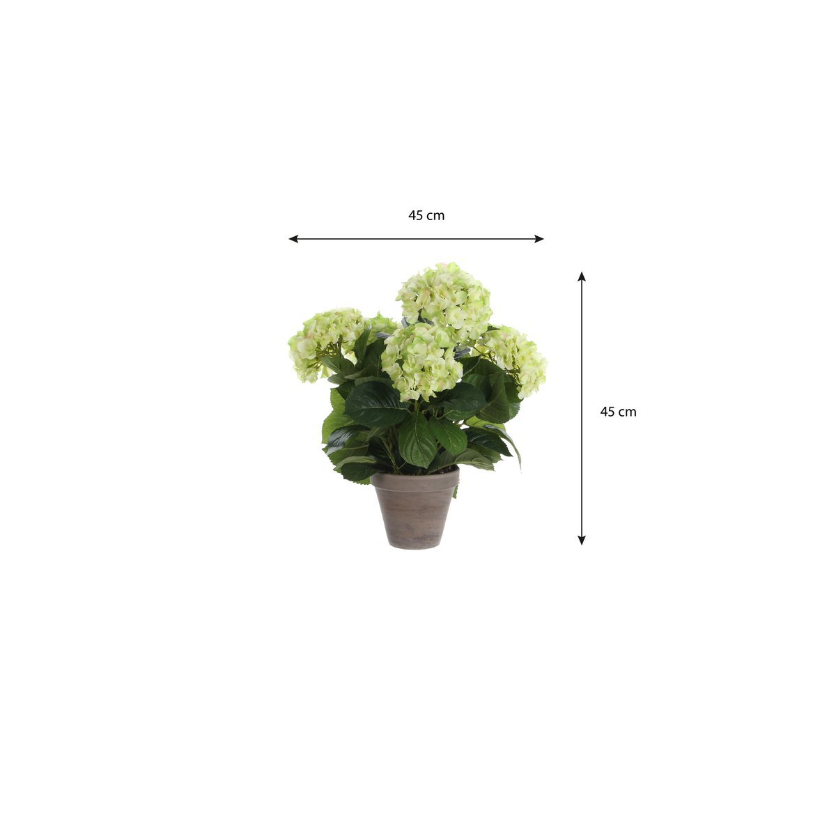 Hortensia Kunstplant in Bloempot Stan - H45 x Ø45 cm - Groen - Afbeelding 6