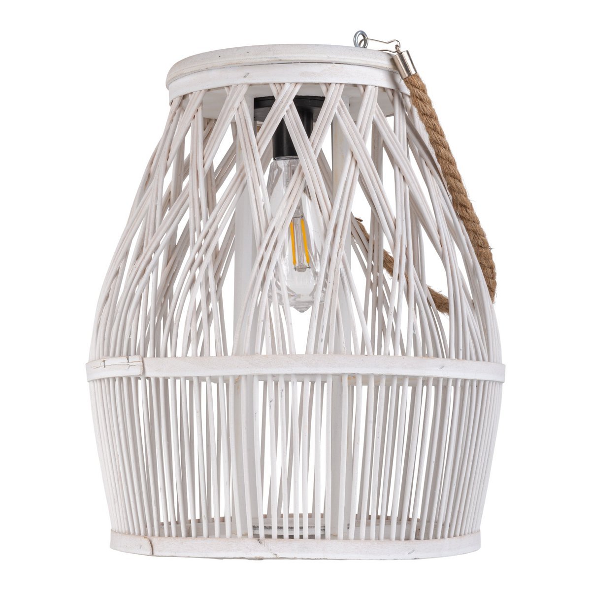 Led Solar Decolor "Korbinian" voor de tuin en het terras gemaakt van hout en rattan in de natuur, zonnelamp 34 cm hoog - Afbeelding 12