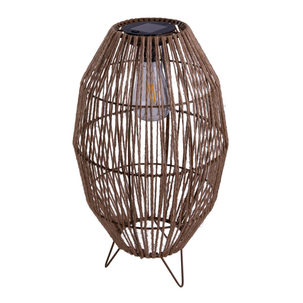 LED Solar Lamp "Korbinian" voor tuin en terras, buitenkaas gemaakt van metaal, plastic en jute in de natuur, stevig gebouwd -in LED's, zonnelamp voor de tuin 34 x 19,58 cm - Afbeelding 4