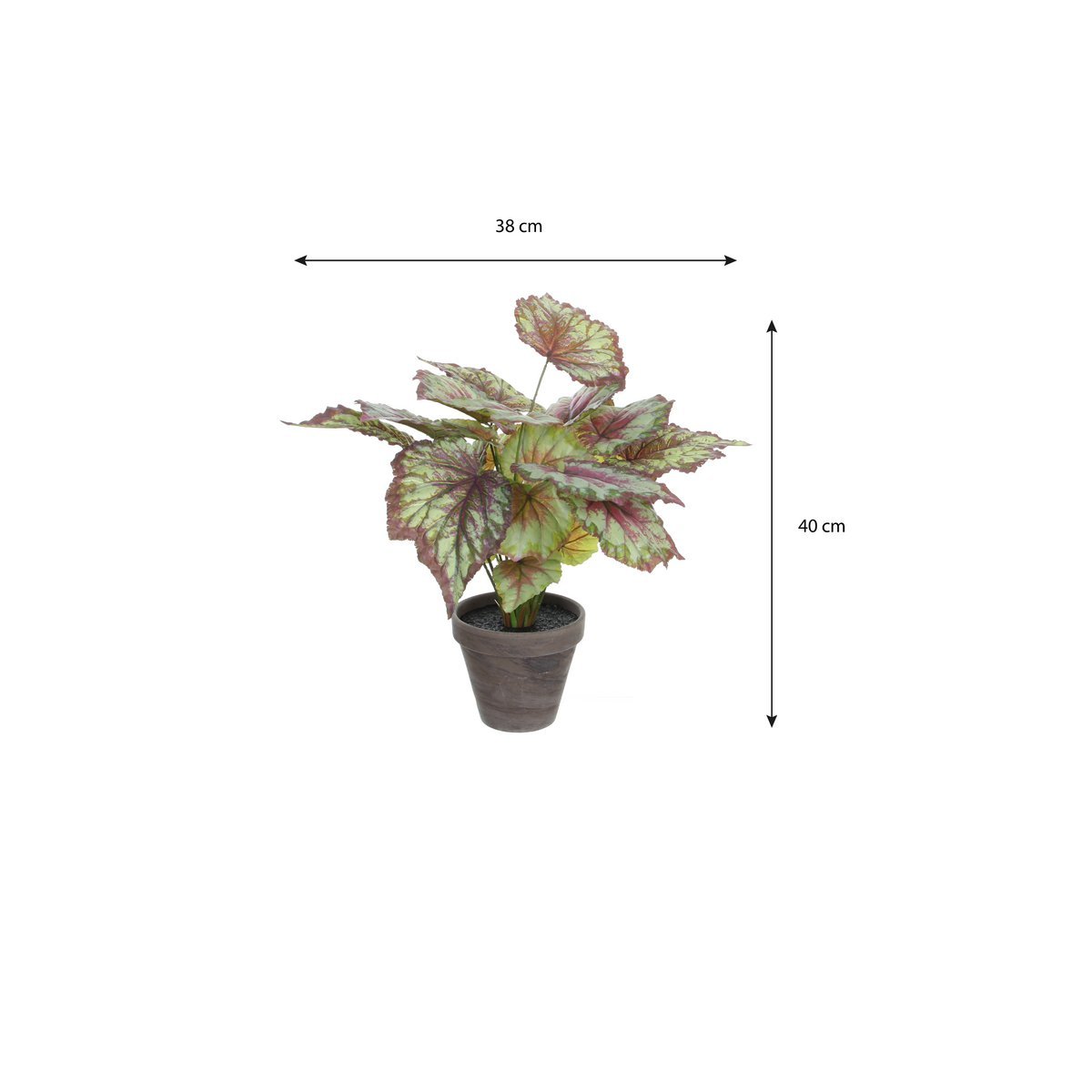 Begonia Kunstplant in Bloempot Stan - H40 x Ø38 cm - Rood - Afbeelding 5