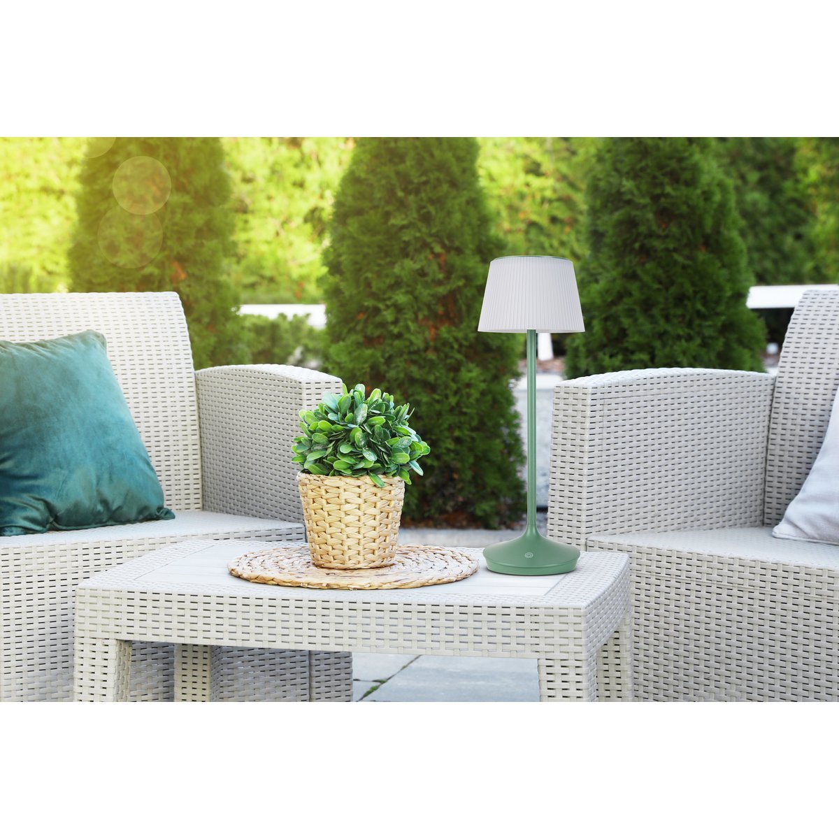 LED -licht "Emmi" voor buiten en binnen, tafellamp gemaakt van metaal en plastic, met stevig gebouwd -in LED's, LED -tafellamp voor balkon, terras, tuin, woonkamer, wintertuin, ca. - Afbeelding 8