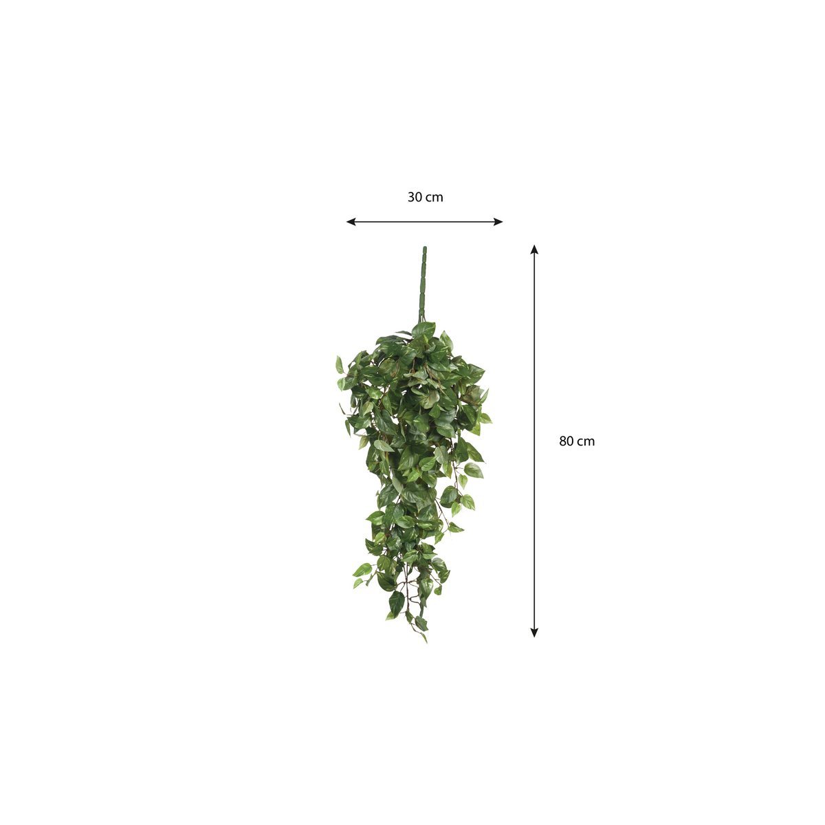 Scindapsus Kunst Hangplant - L15 x B30 x H80 cm - Groen - Afbeelding 4