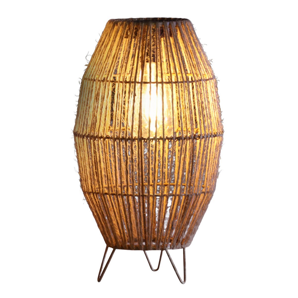 LED Solar Lamp "Korbinian" voor tuin en terras, buitenkaas gemaakt van metaal, plastic en jute in de natuur, stevig gebouwd -in LED's, zonnelamp voor de tuin 34 x 19,58 cm - Afbeelding 3