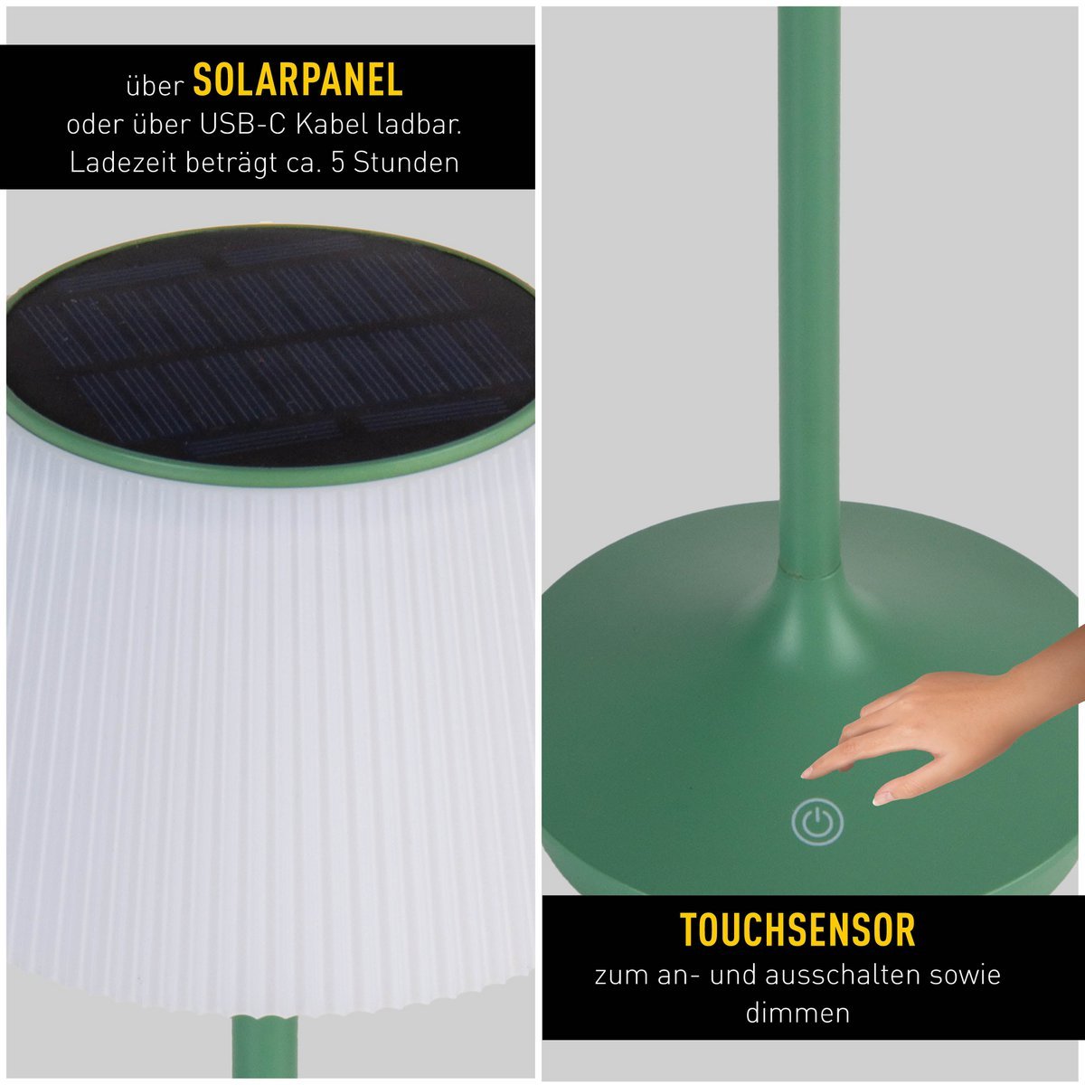 LED -licht "Emmi" voor buiten en binnen, tafellamp gemaakt van metaal en plastic, met stevig gebouwd -in LED's, LED -tafellamp voor balkon, terras, tuin, woonkamer, wintertuin, ca. - Afbeelding 11