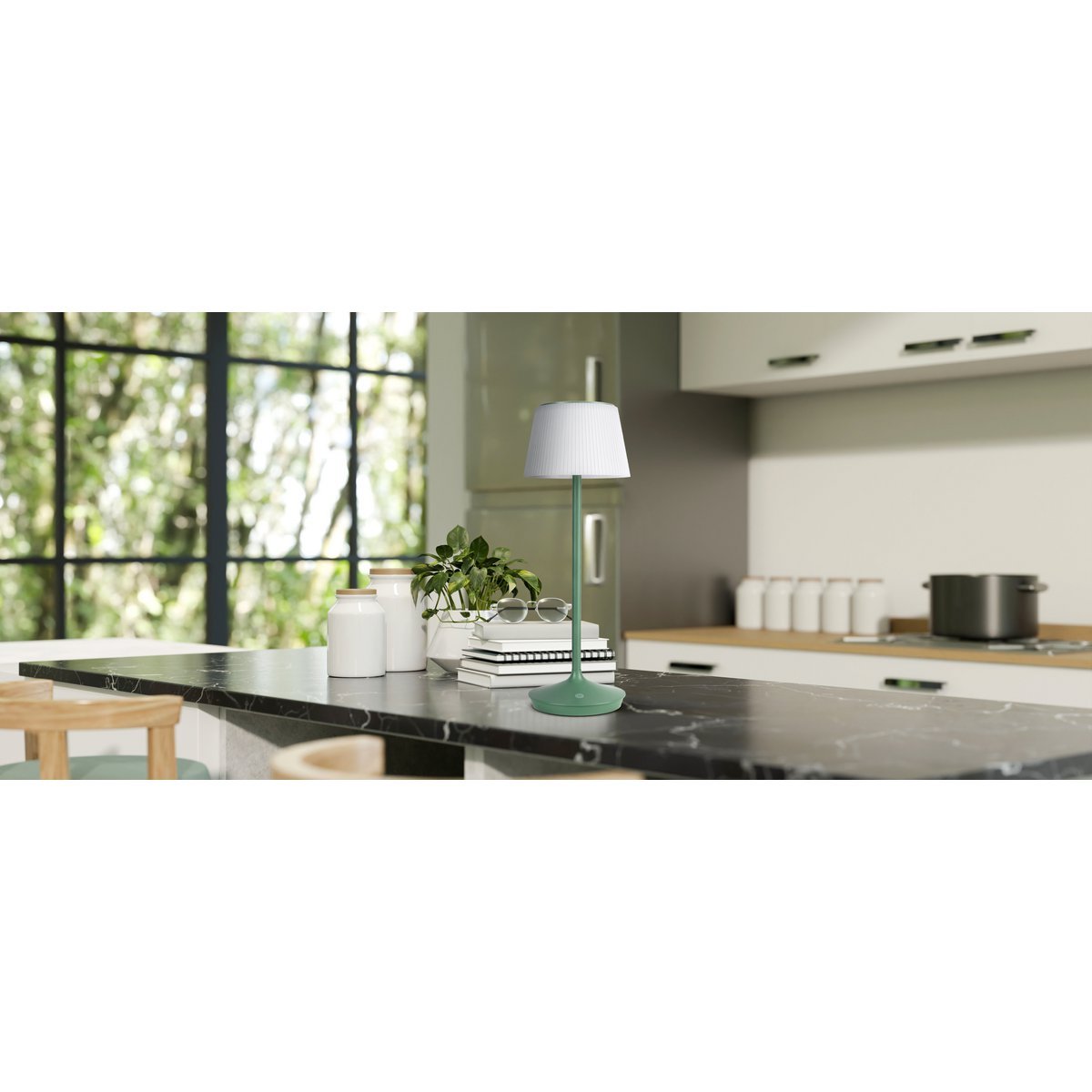 LED -licht "Emmi" voor buiten en binnen, tafellamp gemaakt van metaal en plastic, met stevig gebouwd -in LED's, LED -tafellamp voor balkon, terras, tuin, woonkamer, wintertuin, ca. - Afbeelding 7