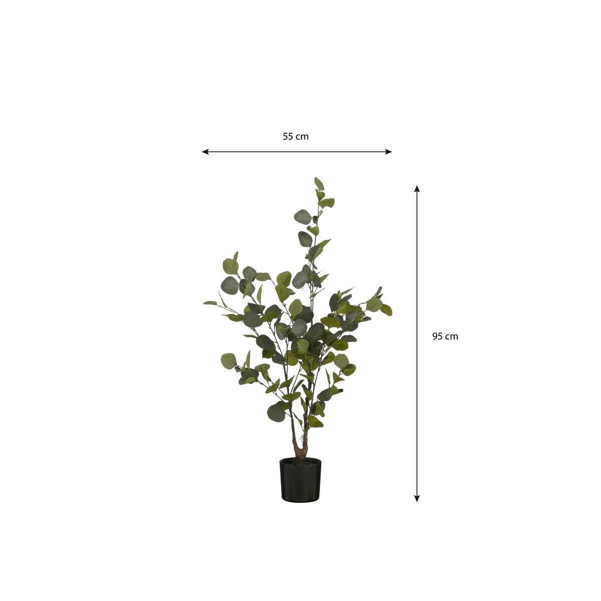 Eucalyptus Kunstplant in Bloempot - H95 x Ø55 cm - Groen - Afbeelding 5