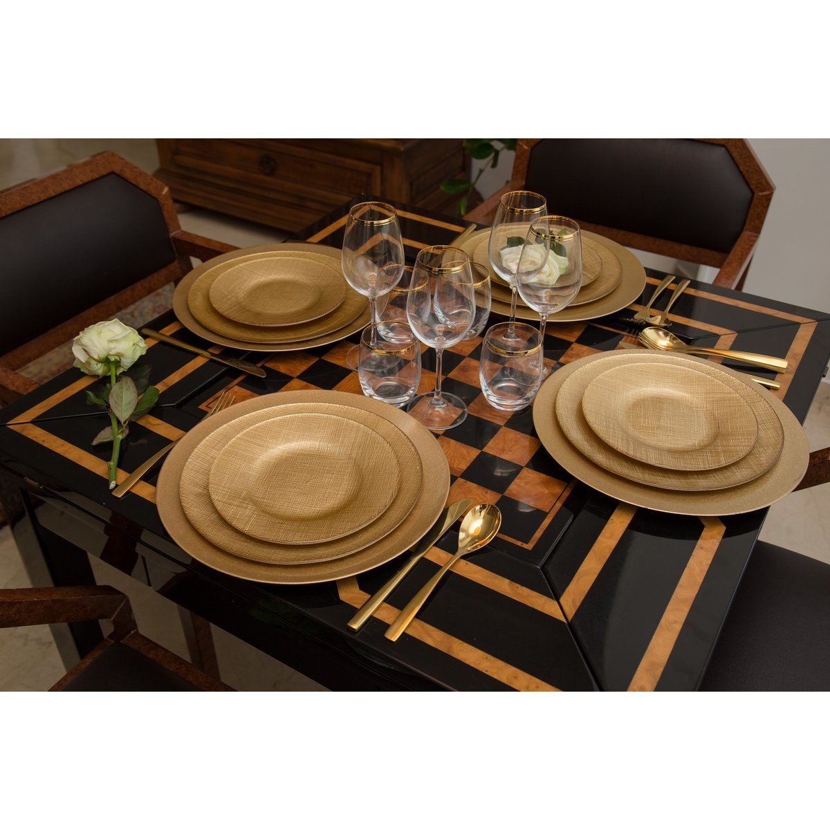 24-delige gouden bestek set - Afbeelding 4